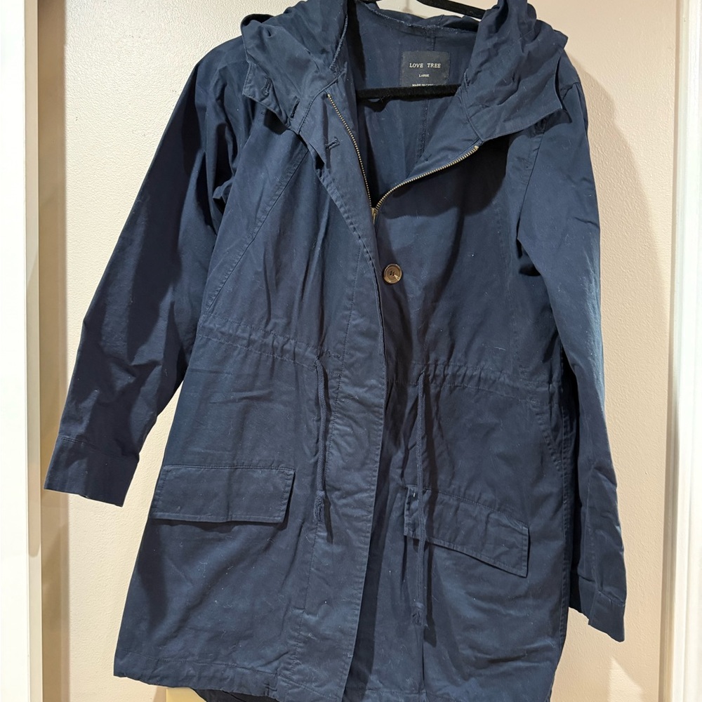 Love Tree Women's Dark Blue Utility Jacket
